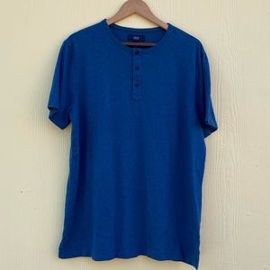 1901 Short Sleeve Henley in Blue Size XL